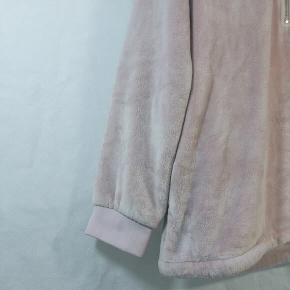Ideology Womens Pink Faux-Fur Quarter-Zip Hoodie, Shimmer Size M - Picture 5 of 9